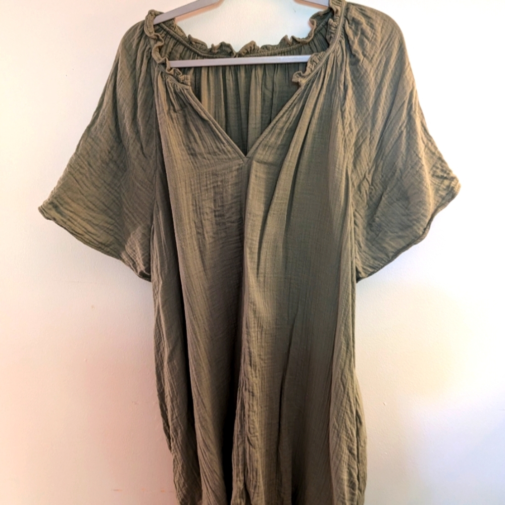 Old Navy V-neck mini swing dress, XXL, green